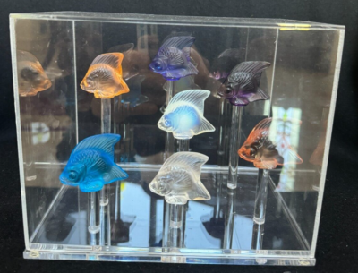 LALIQUE CRYSTAL FISH FIGURINES IN ORIGINAL DISPLAY TANK | eBay