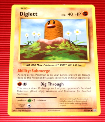 Diglett LV.8 40 HP 2016 Collectible Pokemon Trading Card No. 55