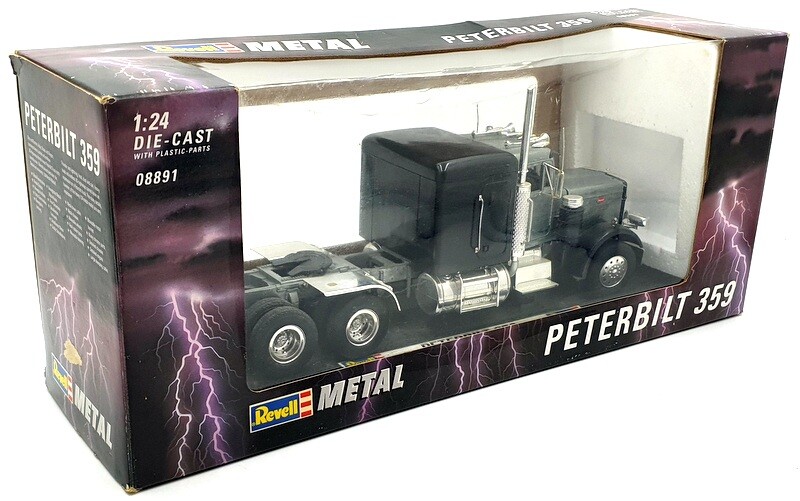 Revell 1/24 Scale 08891 - Peterbilt 359 Truck - Black/ Bare Metal