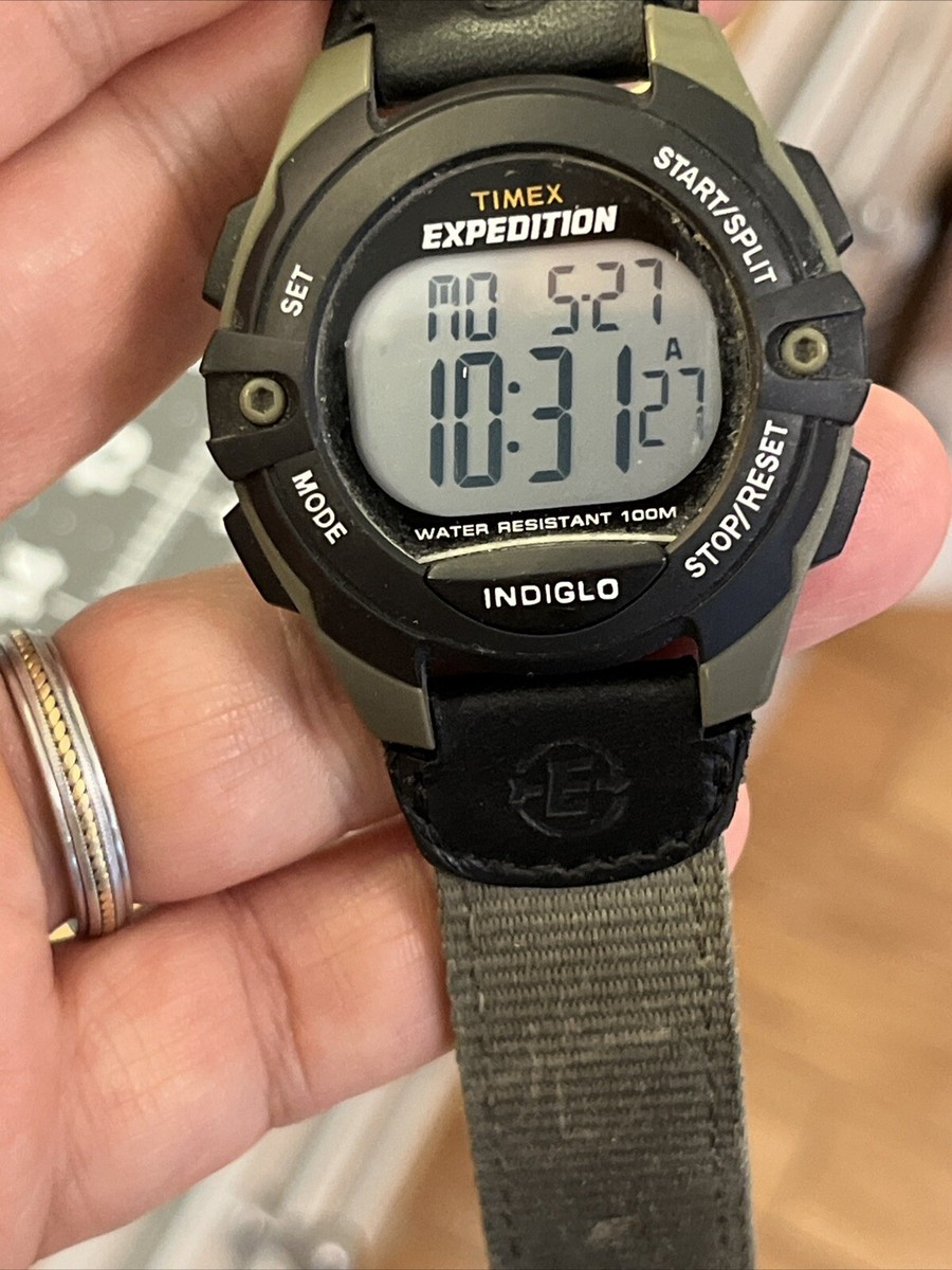 Timex Men's Expedition Digital Black & Green Nylon Strap T49993