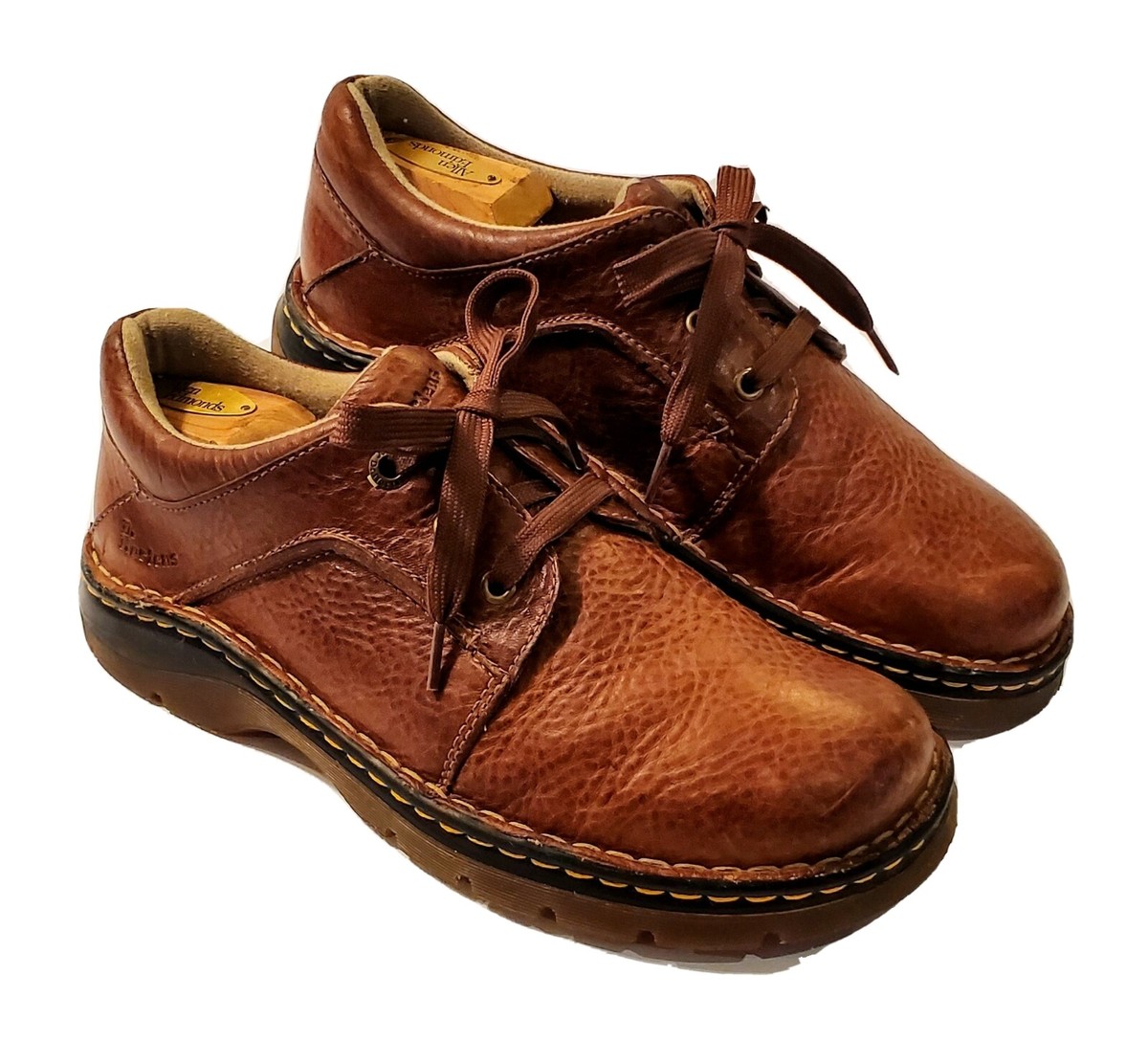 Dr. Martens Men's Zack 3 Eye Lace Up Oxford Loafers Brown Leather