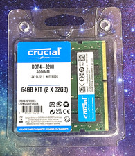 Crucial 64GB Kit (2 x 32GB) DDR4-3200 SODIMM Memory for sale