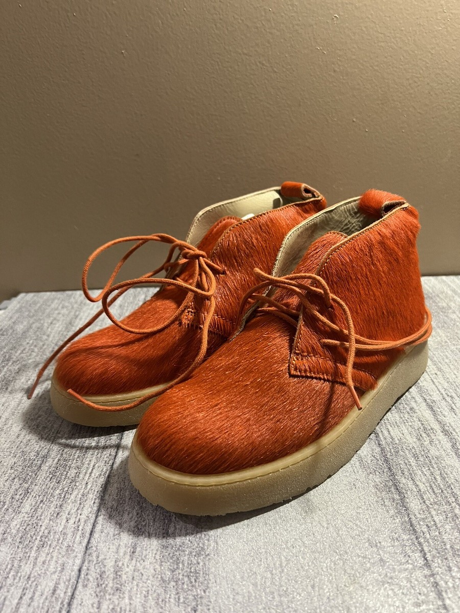 ZARA BOOTS ORANGE CLARKS X ZARA LEATHER ANLKE BOOTS SHOES SIZE 6.5