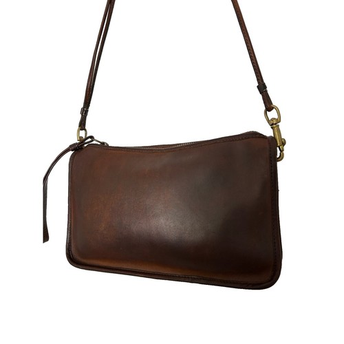 COACH 9071 Dark Brown Leather Shoulder Bag Accessory Pouch Vintage