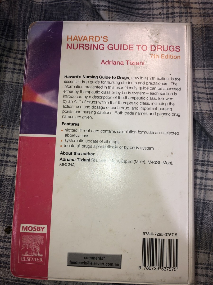 Havard's Nursing Guide to Drugs Adrianna P. Tiziani 7th Ed Nurse