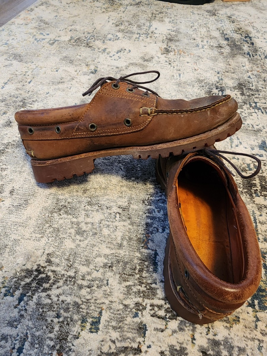 Timberland Authentic 3 Eye Lug Classic Boat Shoe Brown Size 9.5 | eBay