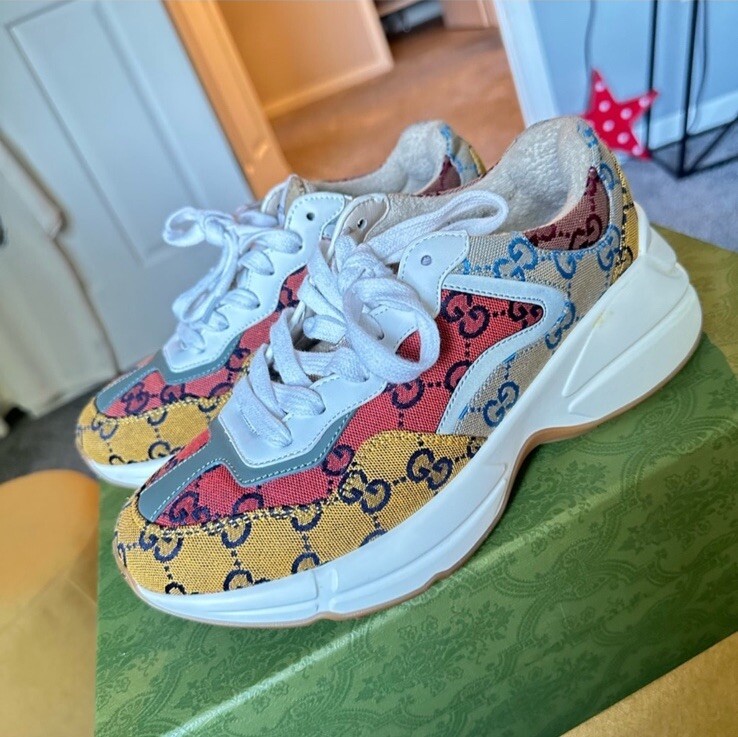 GUCCI Rhyton GG Multi Orange Sneakers | eBay