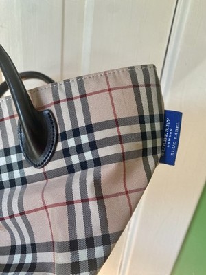Y2K Vintage Burberry Blue Label Plaid Tartan Canvas Pink Brown