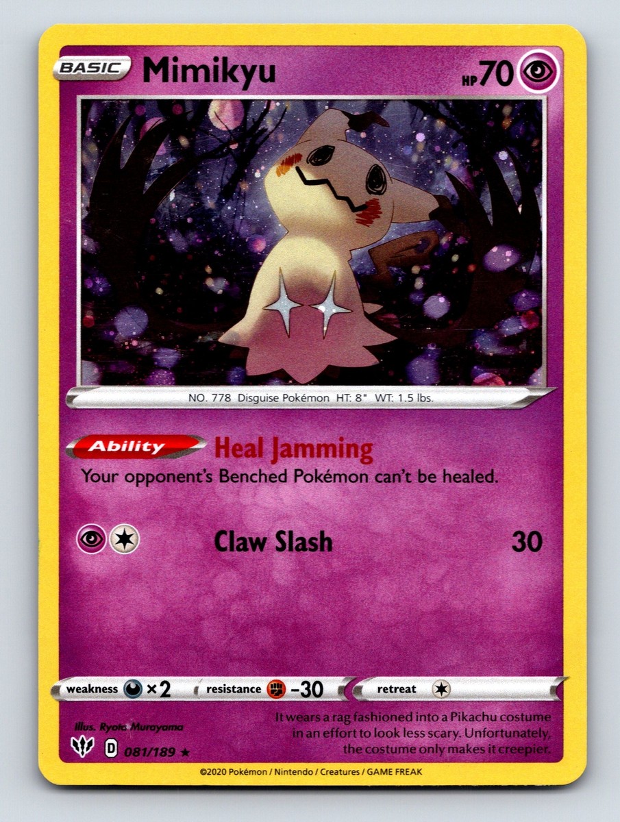 Basic Mimikyu HP 70 Heal Jamming Ability Claw Slash Attack Purple