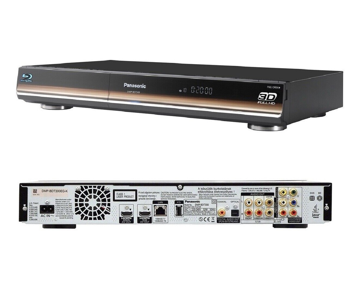 Panasonic DMP-BDT300 DVD Blu-Ray 3D 7.1 Player FULL HD 2x HDMI LAN