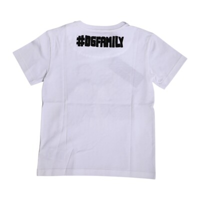 DOLCE & GABBANA Kids T-shirt White Cotton #DGFamily Patch Boys s