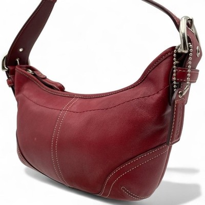 Coach 9541 Leather Hobo Shoulder Bag, Red | eBay