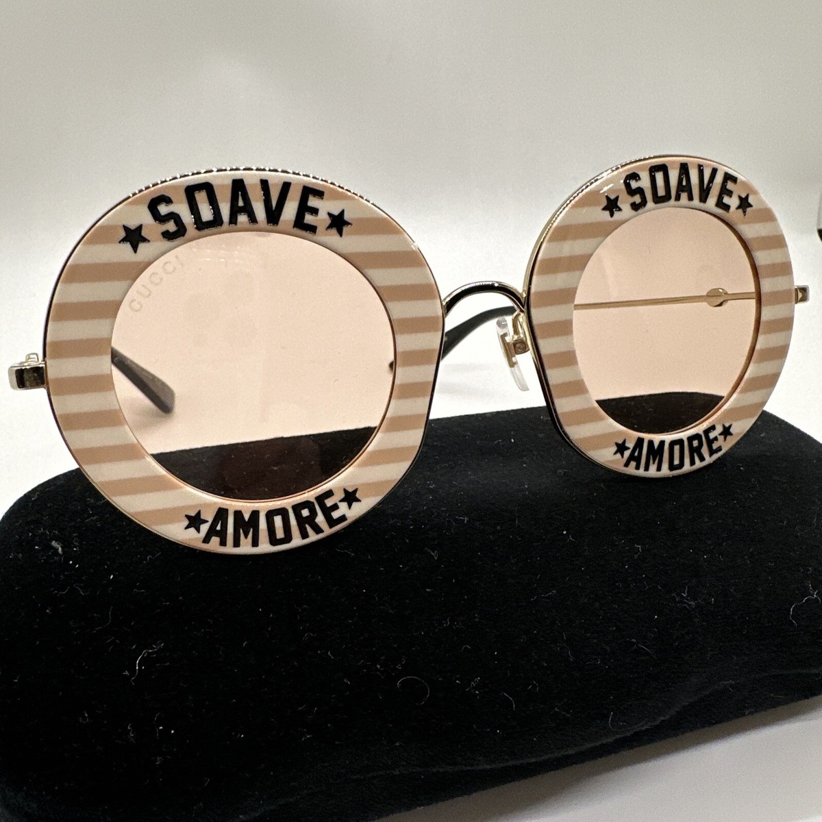 NWCASE Gucci Women's Acetate Round Sunglasses *Soave Amore* | eBay