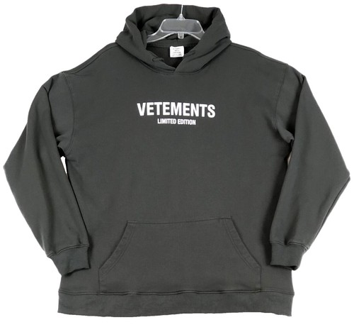 VETEMENTS Hoodie Sweatshirt Mens Large Green HeavyWeight POLIZEI