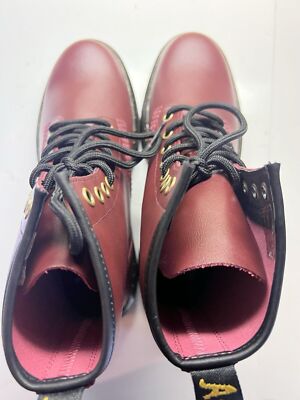 Dr Martens Unisex Zavala Red Cherry Leather Lace-up Flat Combat