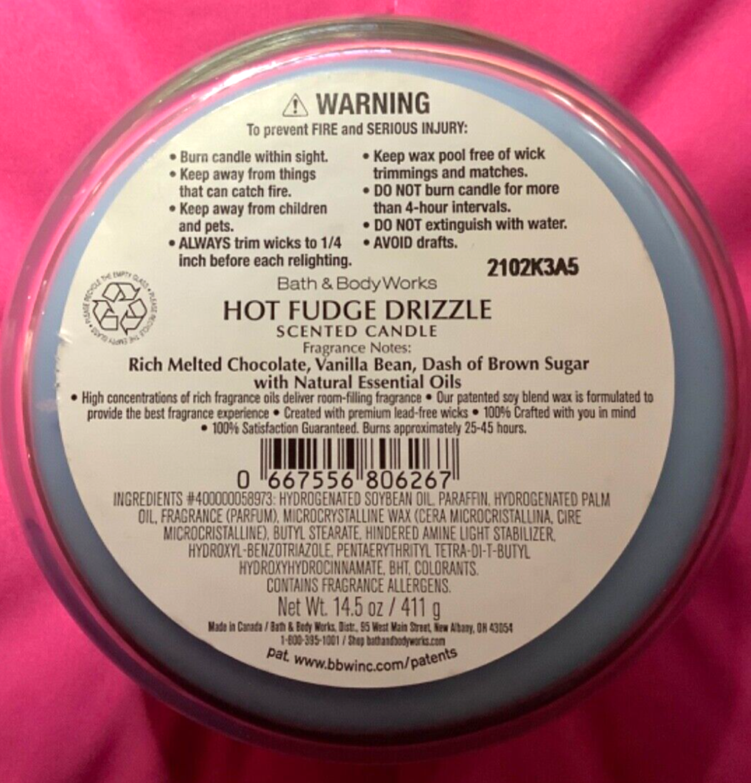 Bath & Body Works Hot Fudge Drizzle 3-wick Scented Candle