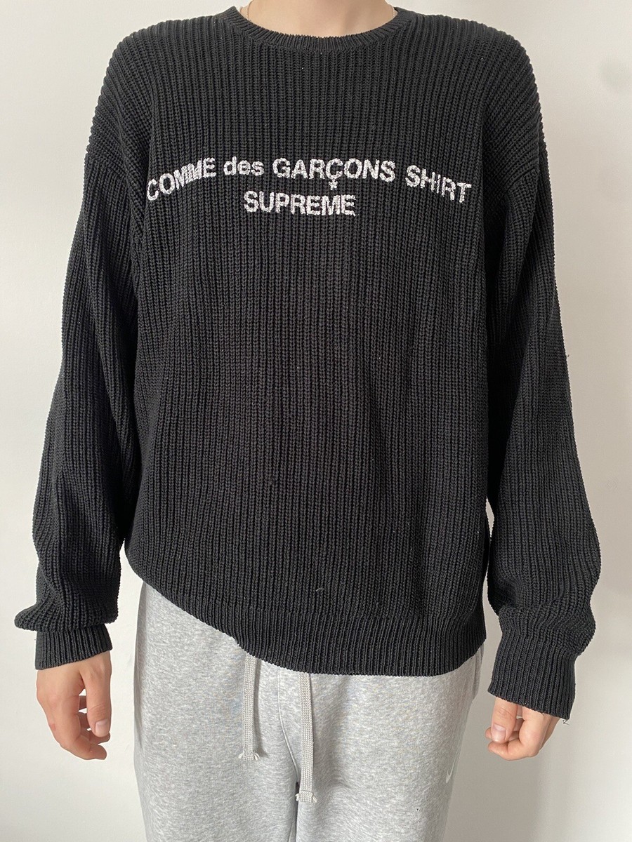 supreme - comme des garçons FW18 knitted oversized sweater - black