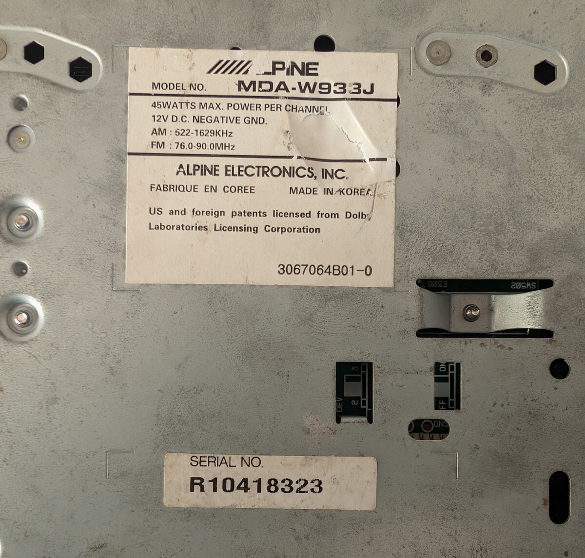 Alpine MDA-W933J 2DIN Car Audio MD CD Receiver DSP Ai-NET Tested