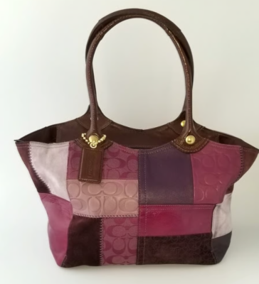 Coach Bleecker Berry Purple Patchwork Tote | eBay