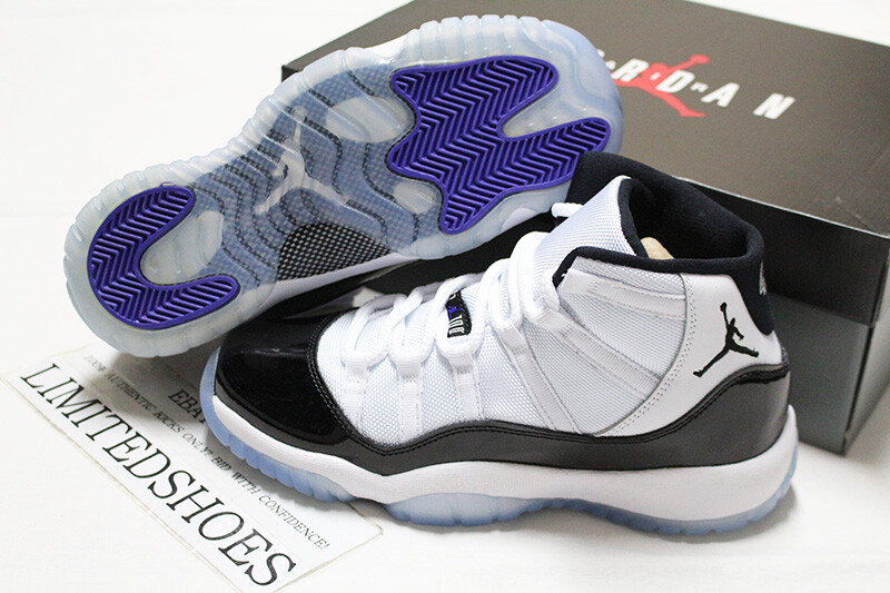 2018 NIKE AIR JORDAN 11 RETRO GS CONCORD WHITE BLACK 378038-100