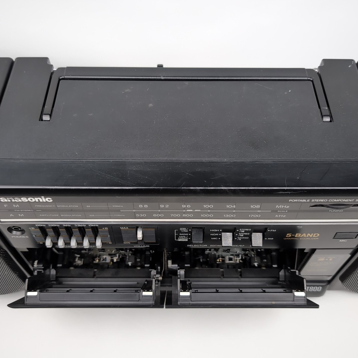 Vintage Panasonic RX-CT800 Stereo Dual Cassette AM/FM Boombox