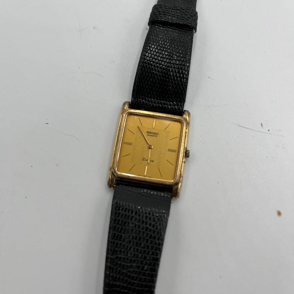 SEIKO 6020-5460 6020-5630 Gold Dial Tank Case 25x25mm Quartz Watch