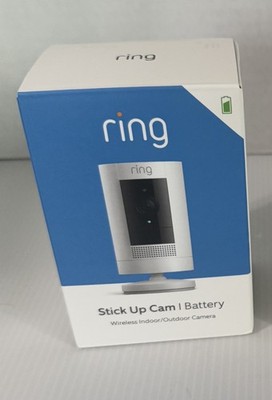 Ring Stick Up Cam Battery Wireless Outdoor/Indoor Camera White New
