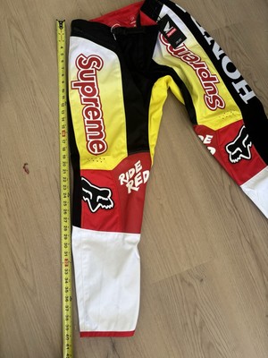 Supreme Honda Fox Racing Moto Pant Yellow Red Black Mens Medium