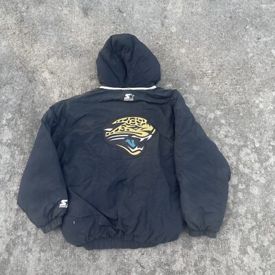 Vintage Starter Jacksonville Jaguars Jacket Mens XL Black Hooded