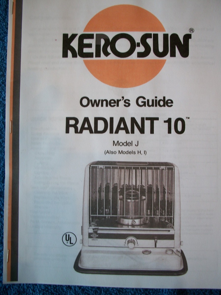 KEROSUN/TOYOTOMI RADIANT 10 N, 10 O OWNERS MANUAL PARTS/OPERATION