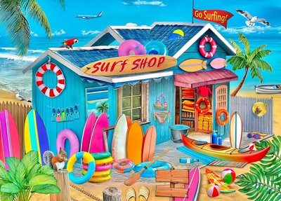 500 Piece Puzzle for Adults - Jigsaw Puzzles - Beach Surf Shop | eBay