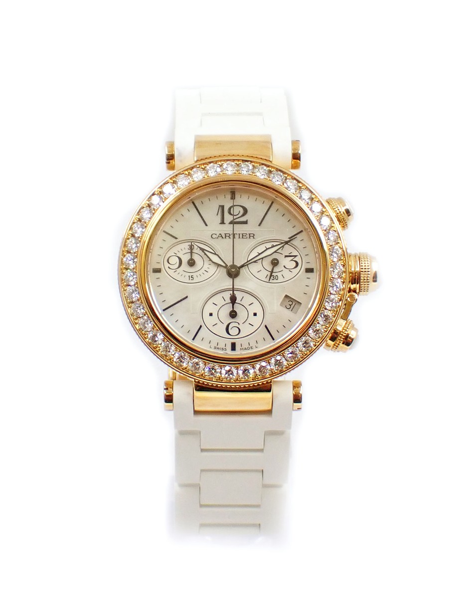 Cartier Pasha De Cartier WJ130009 18k Yellow Gold Diamond Quartz
