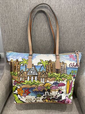 2014 Disney Dooney & Bourke Aulani Aloha Mickey On Beach Nylon
