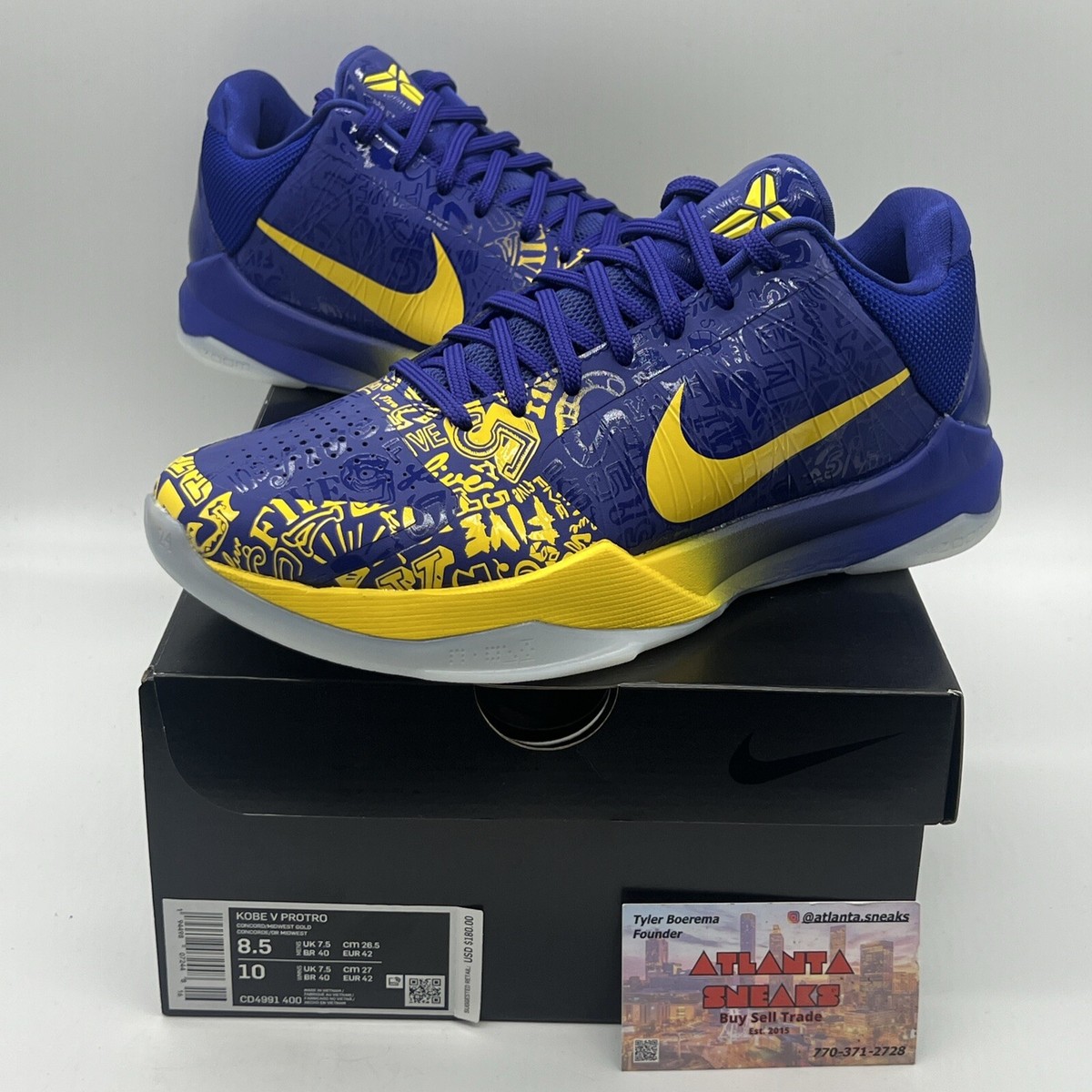 Size 8.5 - Nike Zoom Kobe 5 Protro 5 Rings Brand New Og All Yellow