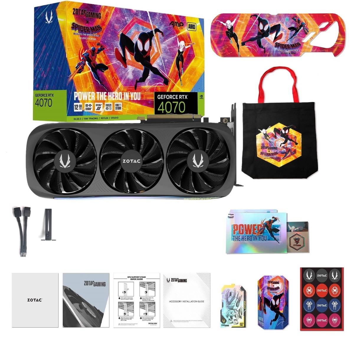 ZOTAC NVIDIA GeForce RTX 4070 GAMING AMP AIRO GPU Spiderman Bundle