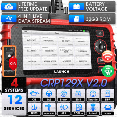 2025 LAUNCH X431 CRP129X V2.0 OBD2 Scanner ABS SRS Diagnostic Tool