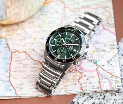 Casio Edifice EFR-526D-3A Green Chronograph Analog Stainless Steel