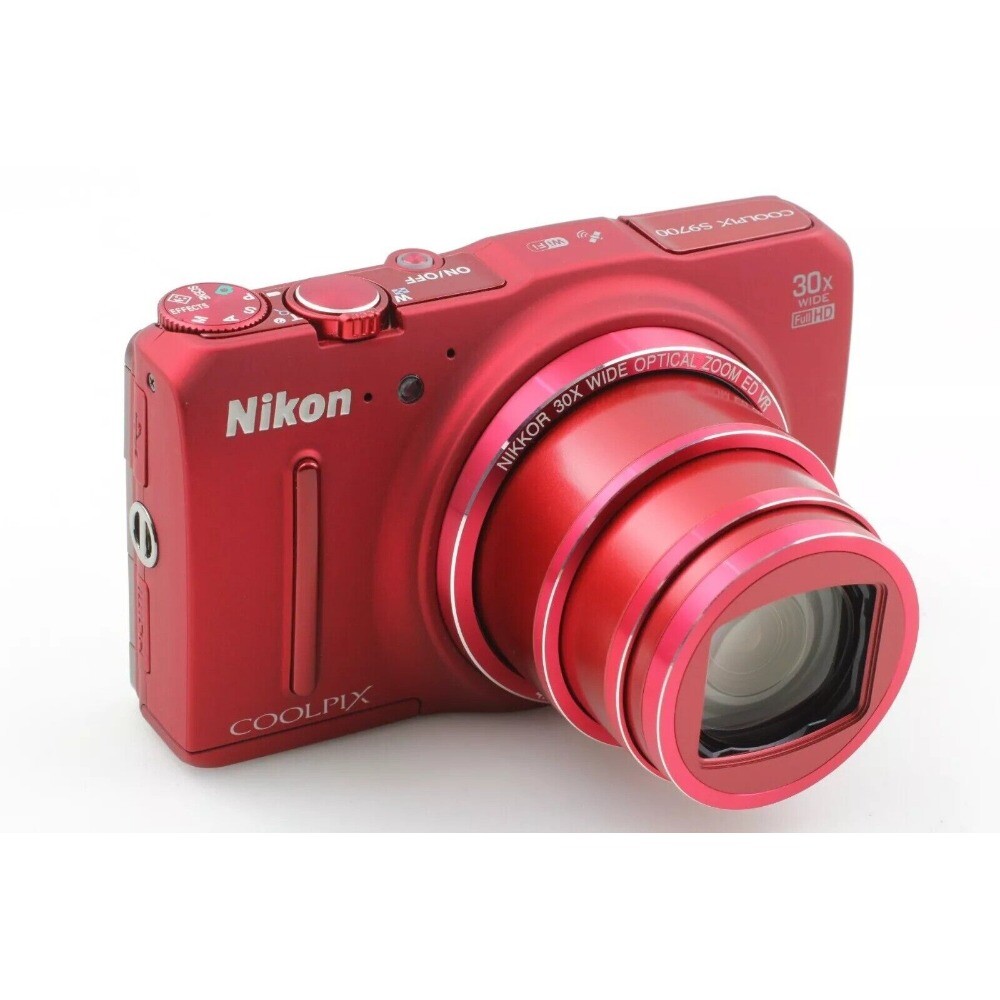 Nikon COOLPIX S9700 Digital Camera 16.0MP 30x Optical Zoom Red