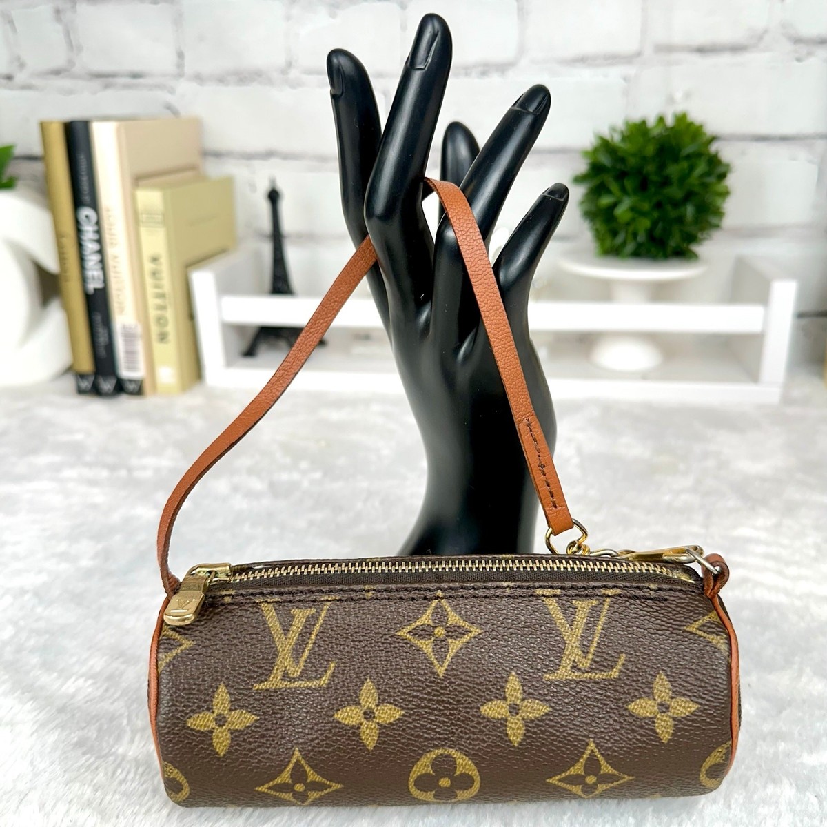 LOUIS VUITTON Monogram Mini Papillon, Vintage Pouch wristlet