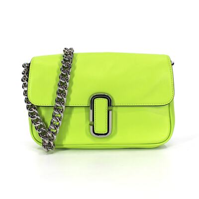 Marc Jacobs The J Marc Flap Top Lime Green Chainlink Shoulder Bag
