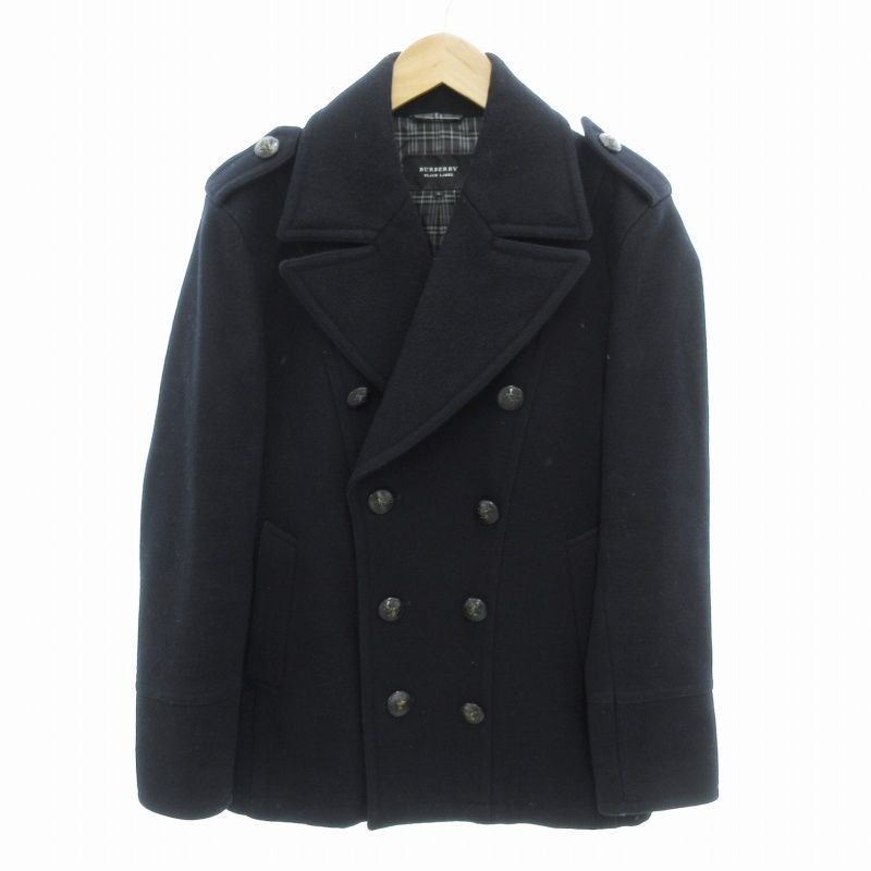 Burberry Black Label Pea Coat Wool pocket color Navy size L
