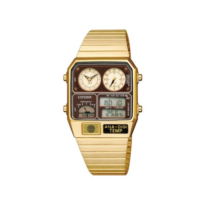 Citizen Ana-digi Temp JG2103-72X Gold Analog Digital Watch Reprint