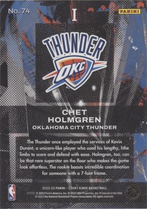 2022-23 Panini Court Kings - Chet Holmgren #74 for sale | eBay