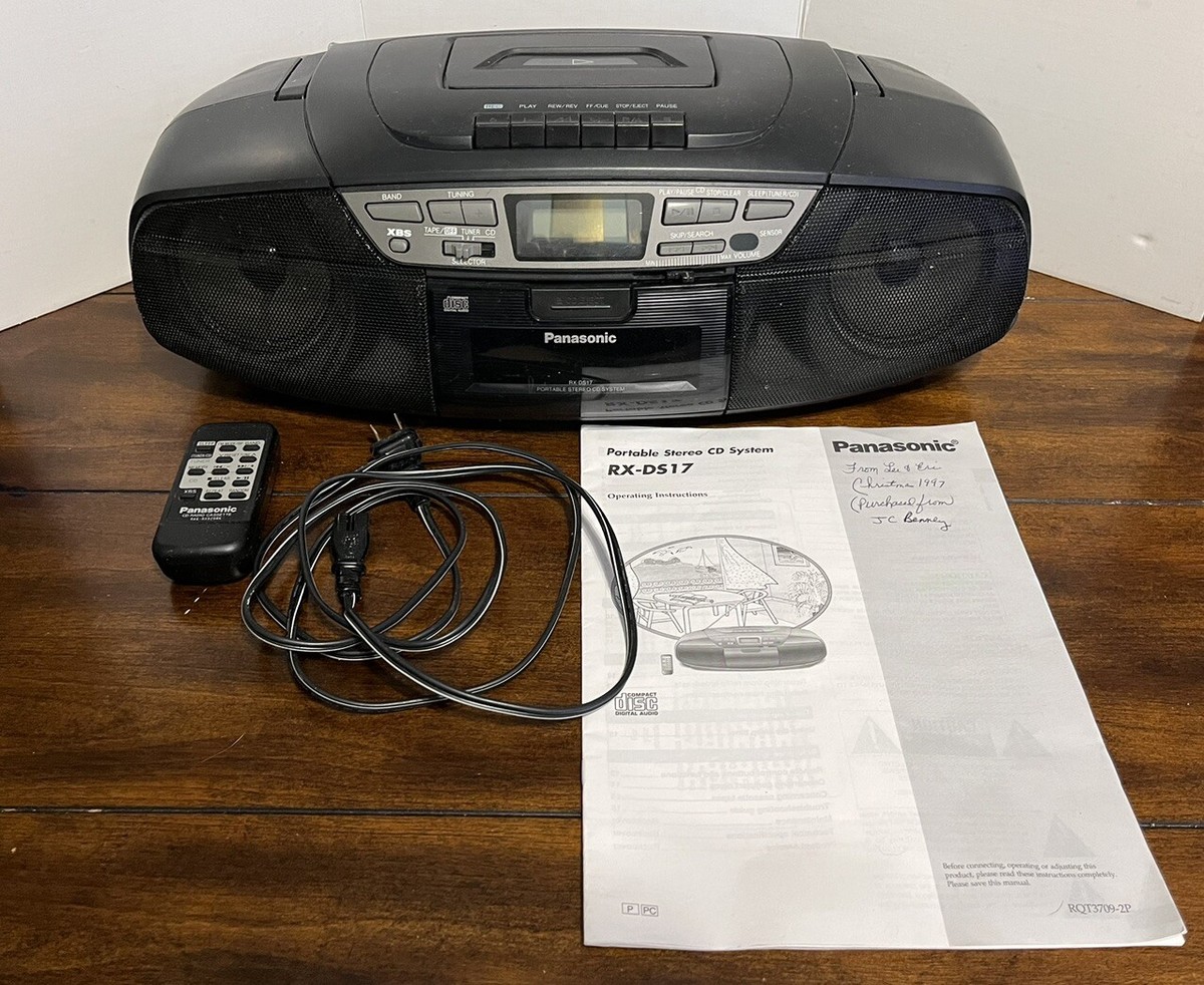 Panasonic RX-DS17 Portable CD Cassette Radio Boombox w/ Remote