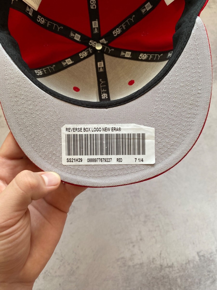 World Famous Supreme Reverse Box Logo New Era Fitted Hat | eBay