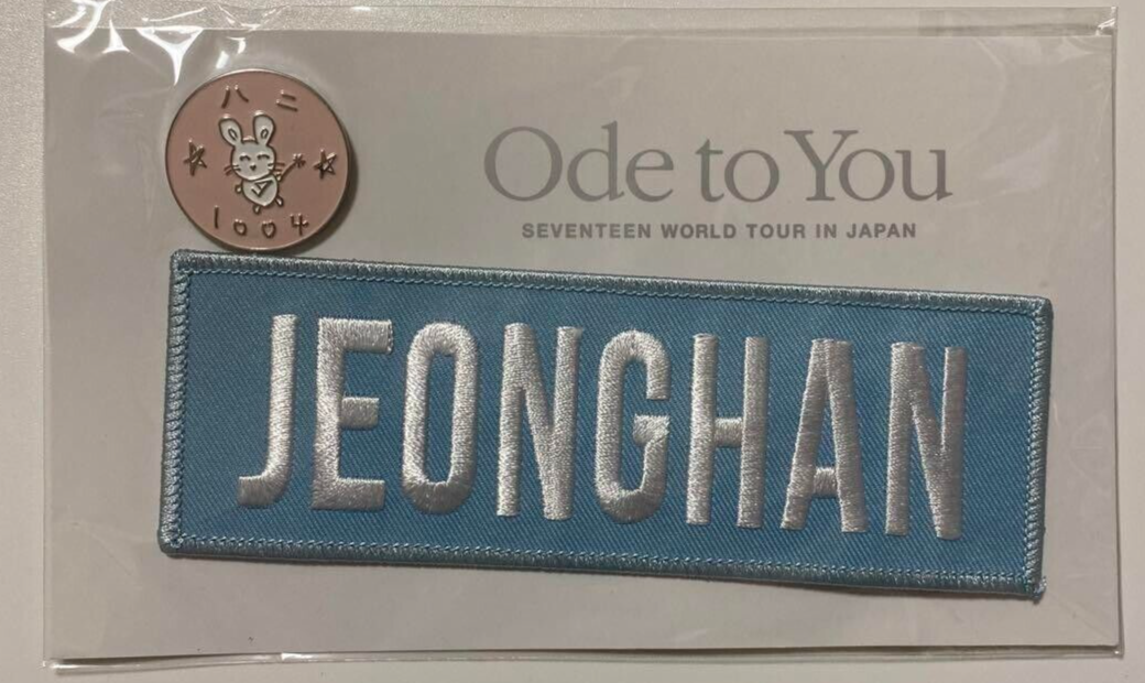 SEVENTEEN JEONGHAN WORLD TOUR IN JAPAN Ode to You 2019 patch & Pin