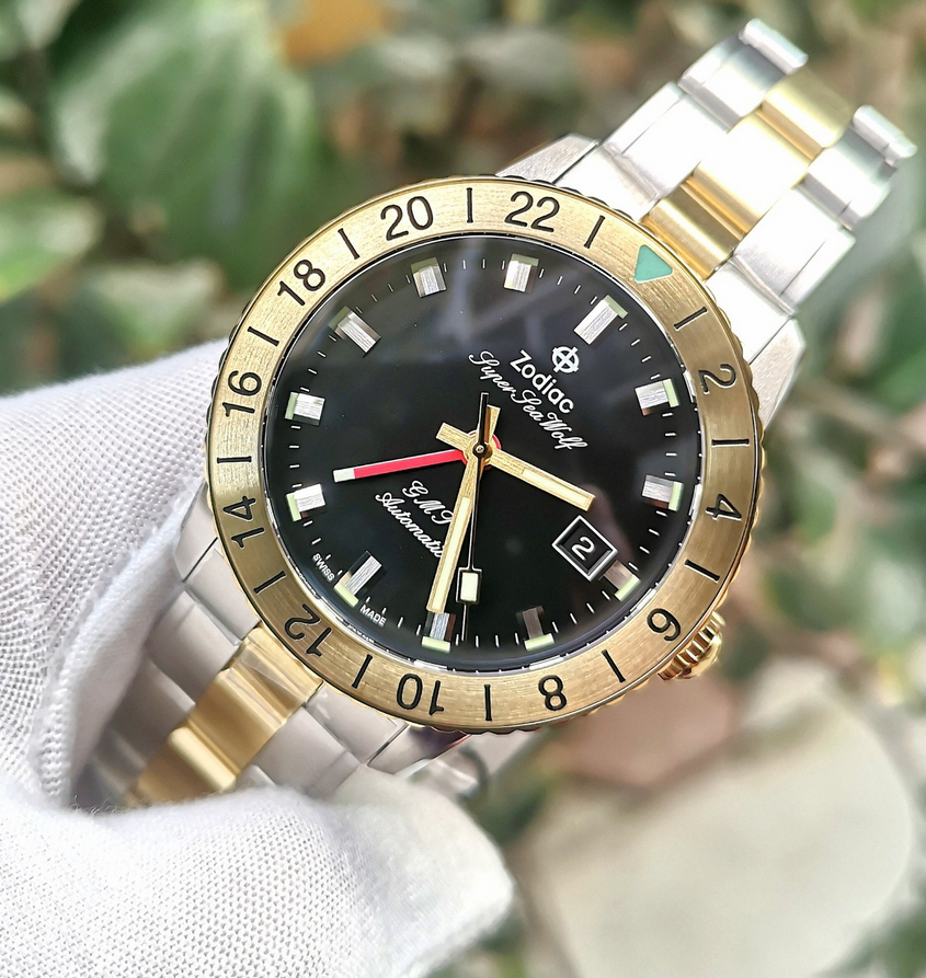 Zodiac Super Sea Wolf Automatic Dual Tone GMT Men's Watch ZO9406