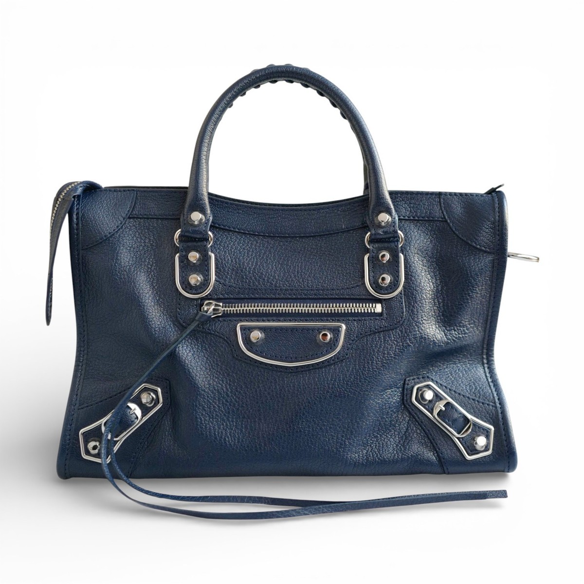 Balenciaga city small in Navy Silver Hardware | eBay