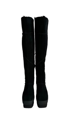 UGG NEW HEIGHTS PLATFORM XTRA BLACK OVER THE KNEE BOOTS US 7 / EU