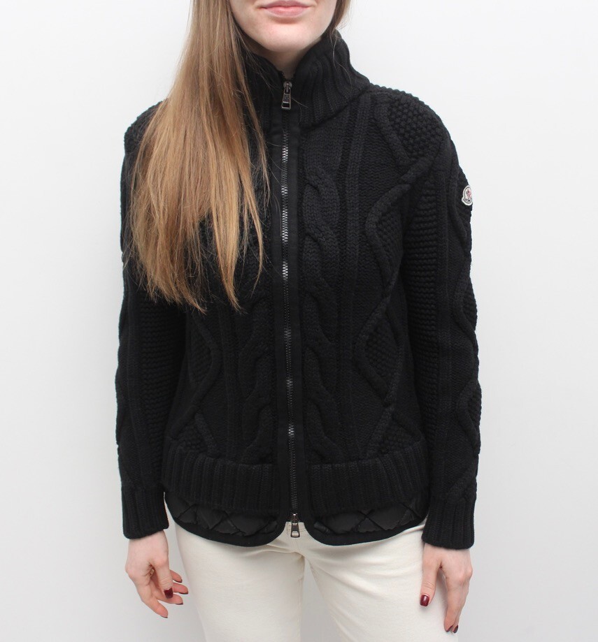 Women's MONCLER Maglione Tricot Cardigan Knit Wool Jacket Full Zip